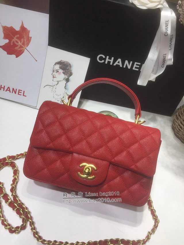 Chanel女包 香奈兒2021早春最新款Mini CF包 Chanel經典菱格手提口蓋包 AS2431  djc4322
